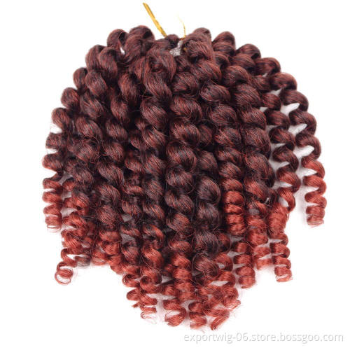 Cheap 8'' Jumpy Wand Curl Jamaican Bounce Synthetic Braiding Hair Extension Crochet Curly Braid Hair